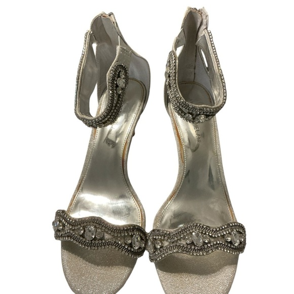 Antonio Melani Sadina Silver Rhinestone‎ Wedding Zip Shoe 10 - Picture 4 of 8